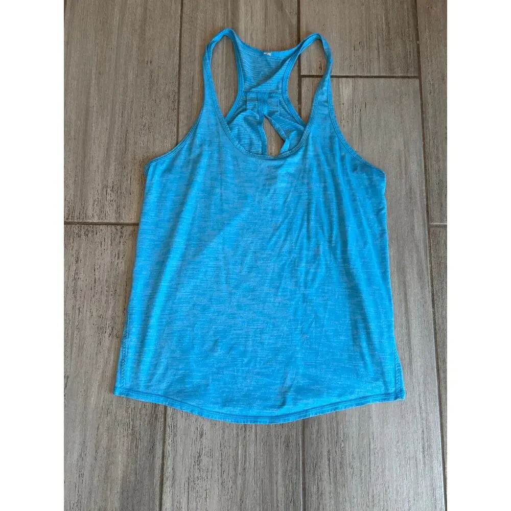 Lululemon Salute Sun Singlet II Tank Kayak Blue Luon Yoga Athletic Womens Sz 4-6